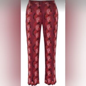 Stella McCartney Red and Orange Floral Embroidered Pants Size 38 NWT